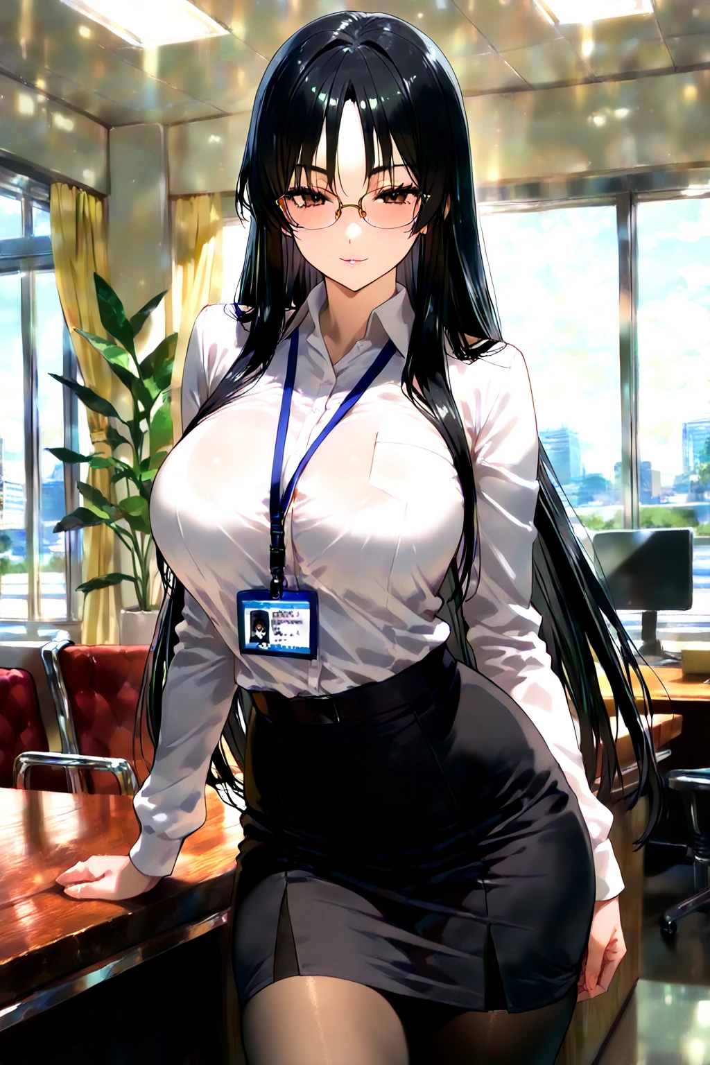 (​masterpiece、top-quality、hight resolution), We capture a woman who has just been discovered to be a call girl by a man she is familiar with. Despite the awkward situation, she tries to remain calm and professional. She speaks with a mixture of resignation and determination." Treat me like any other call girl. Thank you for choosing me. Let's have sex in a pleasant way." The setting is a dimly lit room, and the focus is on her efforts to maintain her demeanor as a sex worker, even though she is nervous in her call girl attire.