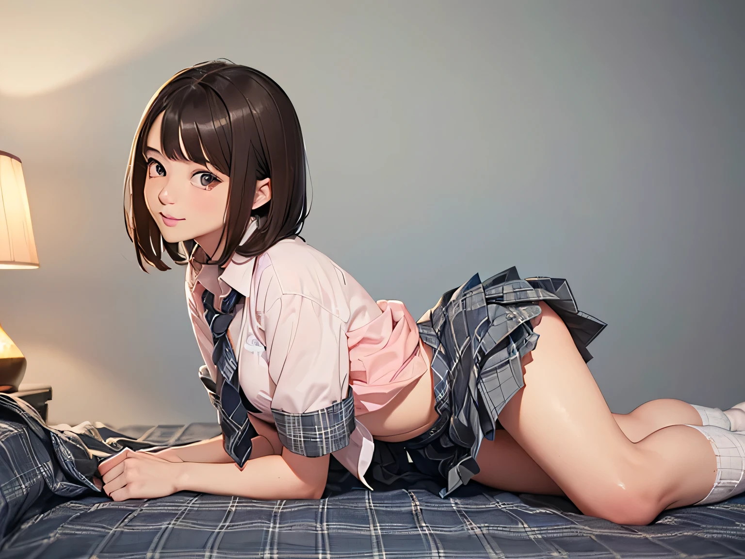 (8K high resolution), (Highest quality), (RAW quality), (Realistic), (Realistic:1.37), ,Big eyes,Long eyelashes,(Small breasts:1.5),(Small breasts:1.5),(Flat Chest:1.5),(My chest is about to swell:1.5),(Skinny girl:1.5),(Baby Face:1.2),(Childish body:1.3),(Childish body:1.5),(very young body:1.3),(Oily and shiny skin:1.3),(13-year-old junior high school student:1.3),The whole body is visible、((Beautiful eyelashes, Realistic eyes)), ((Detailed face, blush:1.2)), ((Smooth texture:0.75, Realistic texture:0.65, Realistic:1.1,)), Small breasts, Dynamic Angle, Perfect body, ((Red bow tie, , , White shirt, Pleated skirt, Dark Blue Skirt, White sneakers)), dissatisfaction,(:1.8),(Handjob:1.8),