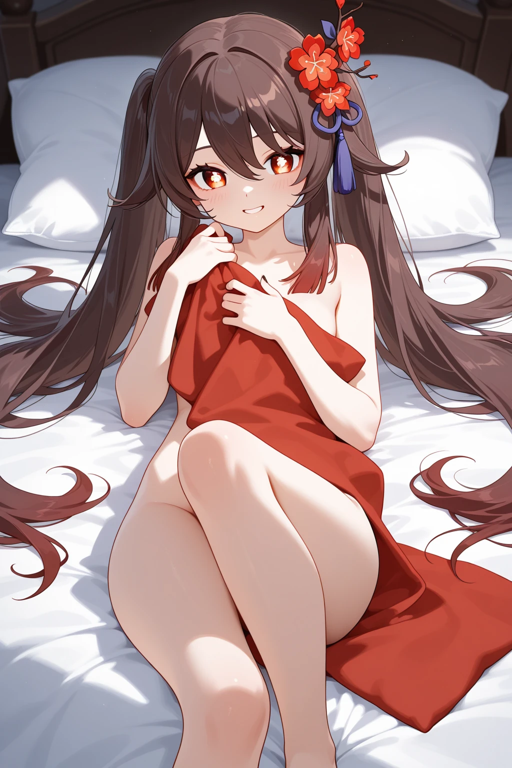 master piece、Highest image quality、highest quality、little face 、((Frustrated expression:1.3))、(tears)、(((not wearing clothes)))、Lying in bed、naked、forced to spread legs、ample breasts、slender body shape、small nipples of cherry color,、She's a pretty girl、Lustrous hair、Super detailed and beautiful bright eyes、Super detailed clear and beautiful face