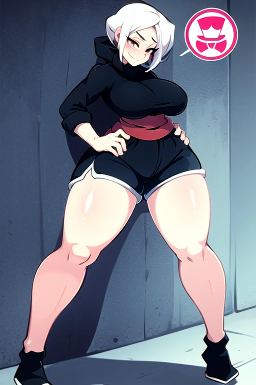 ((best quality, ultra-detailed, best illustration, best shadow, masterpiece, high res, professional artwork, famous artwork, anime drawing)), (1girl, solo), Reze, black spiked choker, hair between eyes, multicolor hair, black hair, short messy hair, fox ears, GothicC, (black hair:1.5, dyed hair, two-tone hair:1.3), black lipstick, black eyeliner, pale skin, outdoors, night, (((hair over eyes, bangs hair over eyes, bangs hair style))), ((((((extremely big breasts, extremely wide hips, extremely big ass, extremely big , extremely big hips, extremely big ass)))))), ((((wearing small tight white G-string, very small white G-string, extremely short loose black crop top, very short loose black crop top, red and black multi-striped thigh-high socks, red and black striped stockings socks, standing on toes, on toes, on tippy toes, feet position are shoulder length apart, feet positioned shoulder length apart)))), (in bedroom, standing in front of bed, standing, night time, backlit with moonlight, moonlight, Japanese themed room), (((looming over viewer, looking at viewer, standing directly over viewer, viewer looking up, viewer on found floor, viewer is on ground, view is on ground level))),