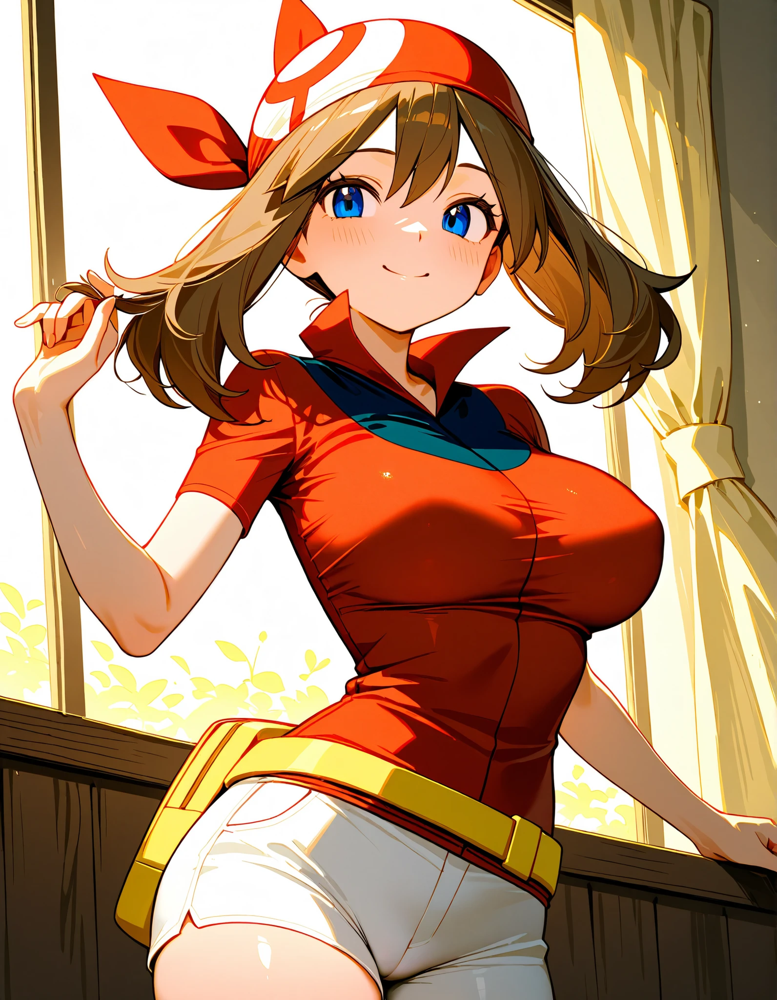 Pokémon May, very sexy, translucent clothing.