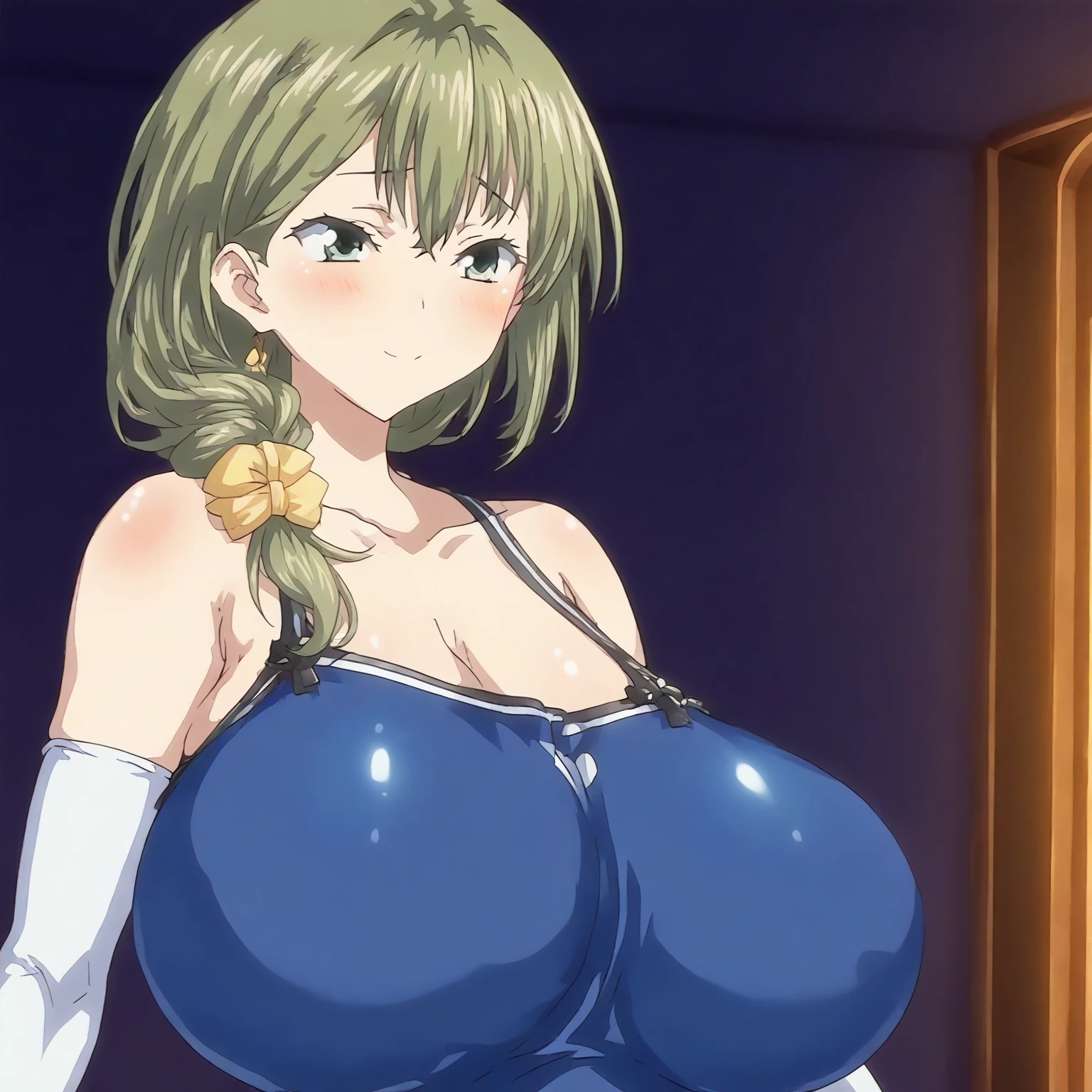 masterpiece, 1 girl, alone, Shortcuts, , Apricot Takamaki (Apricot Takamaki)、Big Breasts, Mature Woman, Glare,Sharp eyes, Brand Hair、Bright Blue Eyes,Thick thighs,I was completely covered in sweat.,Pink off-the-shoulder sweater,I can see the valley,Place your arms behind your head,Stuffy stuffiness,Steamed, (Huge breasts:1.4), Putting on a collar,Fishnet tights,Heart Nipple Sticker,Spread your legs,Pink high-leg,Heart Nipple Sticker,Ahegao, Holding Waist POV Cowgirl Position,激しいAhegao,大きなpenis,penis