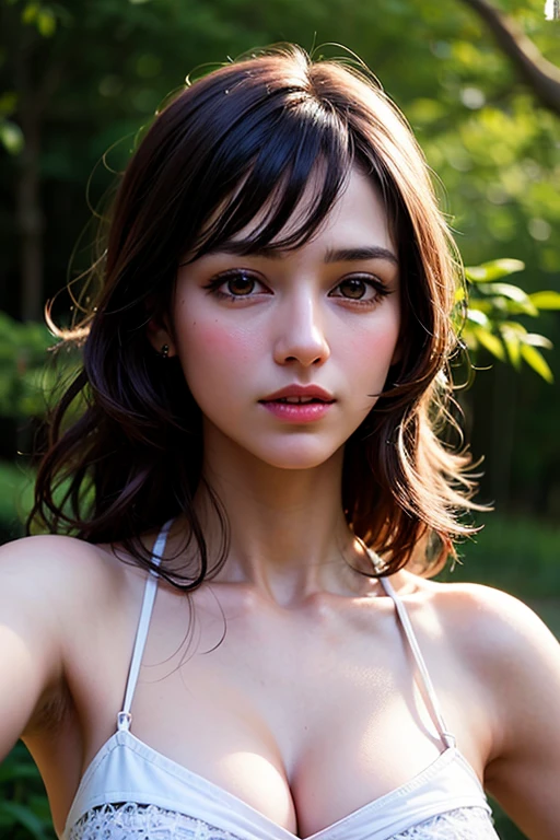 (realistic, photo-realistic:1.37),(8k, RAW photo, best quality, masterpiece:1.2), cute, ultra-detailed,heart-shaped pupils,physically-based rendering, ultra high res, kodakvision color, shot on Arricam LT Camera, bokeh, sharp focus,
looking at viewer,photorealistic,realistic, solo, photorealistic, best quality,extremely detailed face,extremely detailed eyes and face, beautiful detailed eyes,absurdres, incredibly absurdres,haunting smile,Messy hair, floating hair, ,