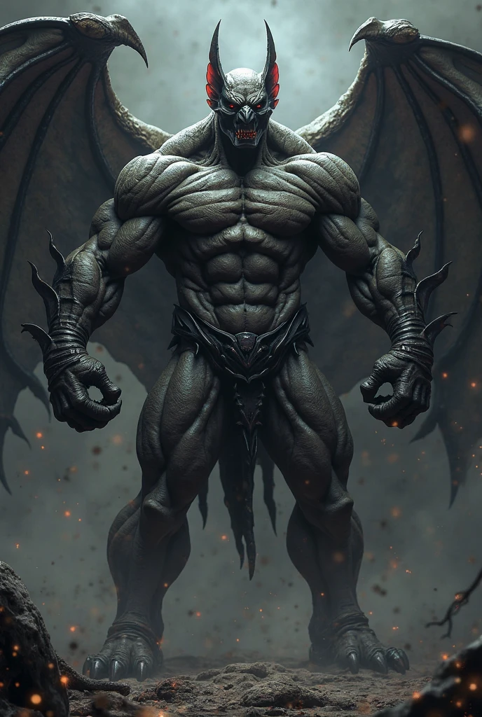 Strong naked bat man with a big penis