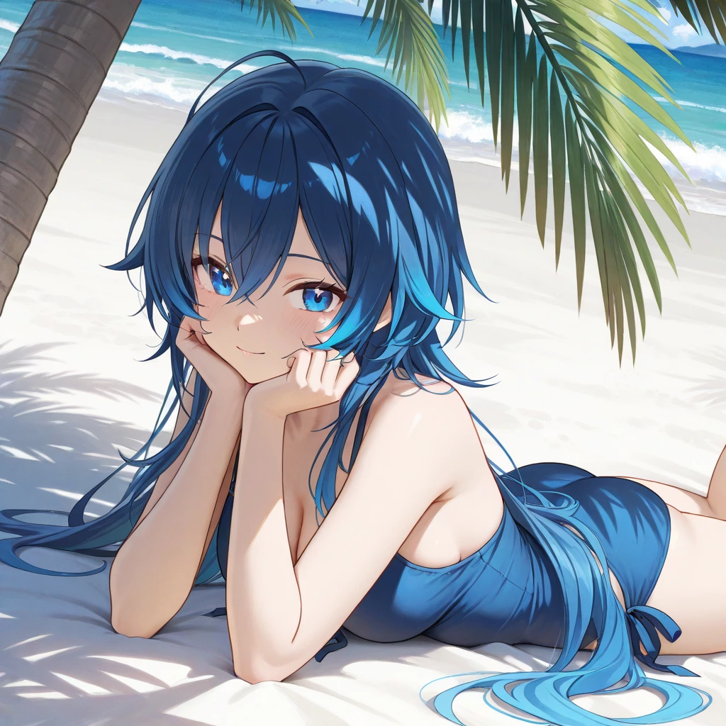 Highest quality、Highest quality、Masterpiece、girl((20-year-old、as soon as、Highest Bust、Medium Bust、Wide open chest、Red glowing eyes、Light Blue Hair、Disheveled Hair、Loincloth、thin、The best valley、Open chest、Full body view、NSFW((Upper body naked、Lower body naked))、Lying down、Completely naked))、high quality、Beautiful Art、background((Ocean、Wave、beach、Palm tree、Nudist Beach、Ocean House))、flight、Flying Debris、Depth of text、movie、Visual Arts、Perfect Art、8K、Genuine、Special Angles