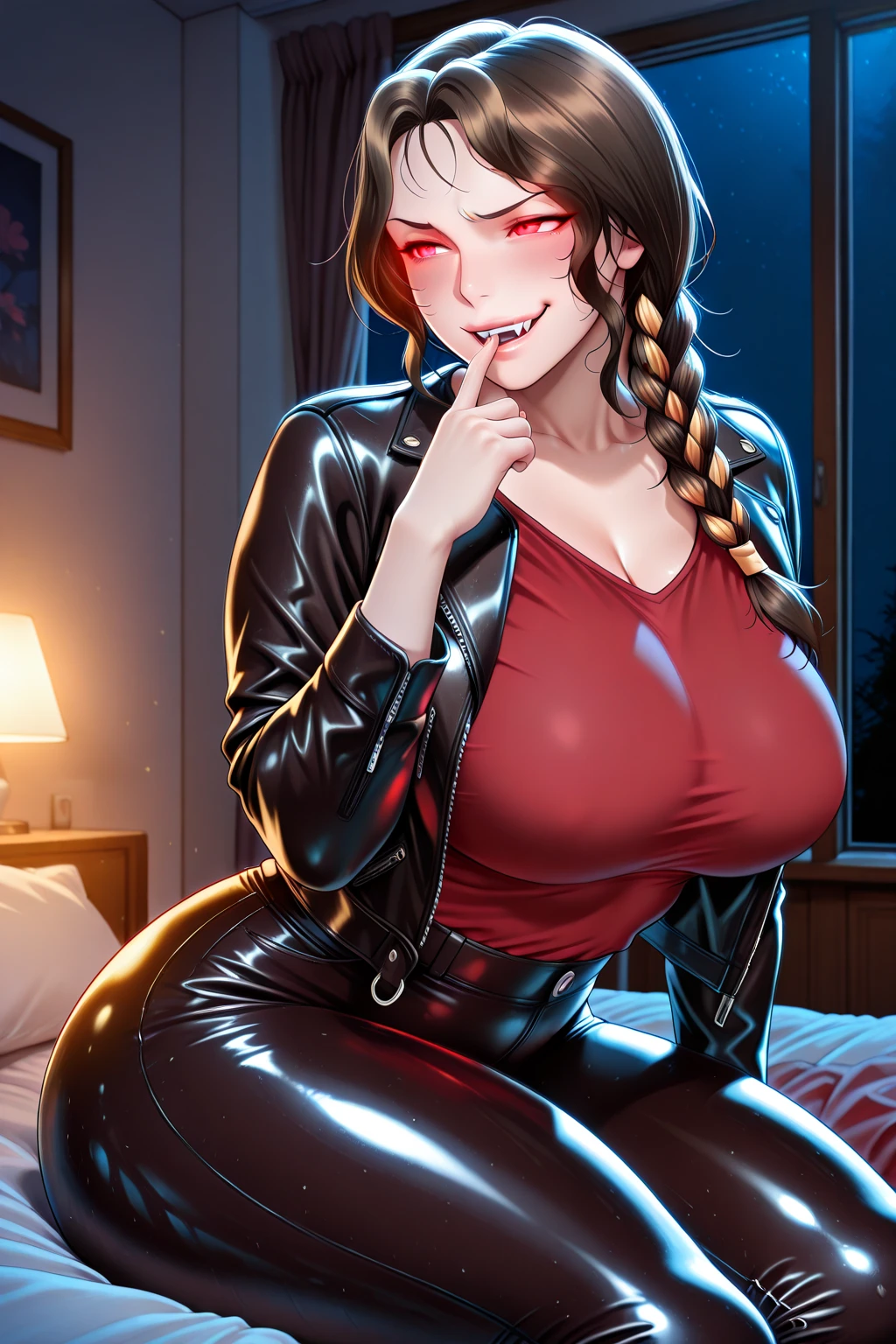 3D female Spider-Man,Sexy flight in the background,dynamicposes,tmasterpiece,A high resolution,realisticlying,best qualtiy,lighting perfect,AV-Adult,mature,femele,1girll,8K,realisticlying,photograph realistic,ultra - detailed,full bodyesbian,tmasterpiece, High- sharpness, high high quality, Detailed face, detailed body render,独奏,Sleeveless clothing,big cleavage breasts,, Sleeveless shirt,, Dark lips, Unzipped jacket, exhibitionism,No bras, breasts out,, standing on your feet, Be red in the face, (In the bedroom),Full body photo,Orgasmic face,Mouth open,Loving pupils