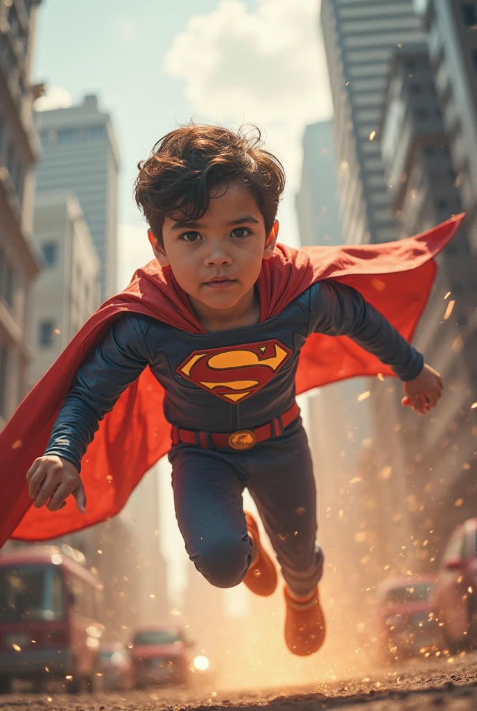 Superman themed olympics sports outfit for boys 