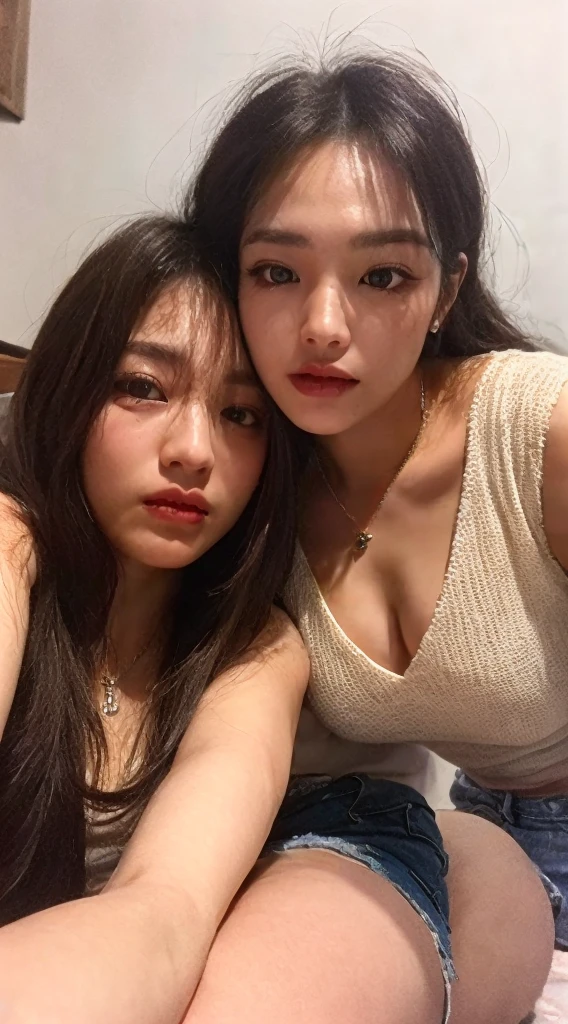 Asian girls, black hair, no tatto.