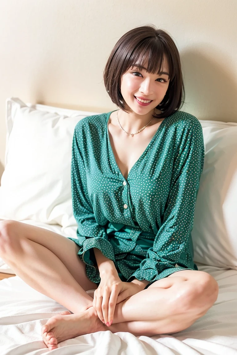 (high quality:1.2,Ultra-realistic) 、Detailed face、Detailed eyes、Beautiful Japanese Woman、22 years old、short hairやアップヘアのランダムなヘアスタイル、Black Hair,Cleavage、The chest is on the table、Tank top、Sitting at the table, (Big smile,Happy expression:Pure joy). she has (short hair) and、 Holding a large beer mug on the table、(no bra,braless),(blushing:1.5),