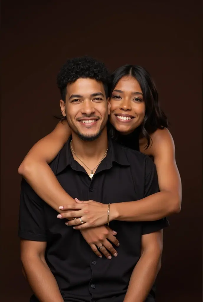 1 belle femme latina  avec 1 belle homme afro americain
