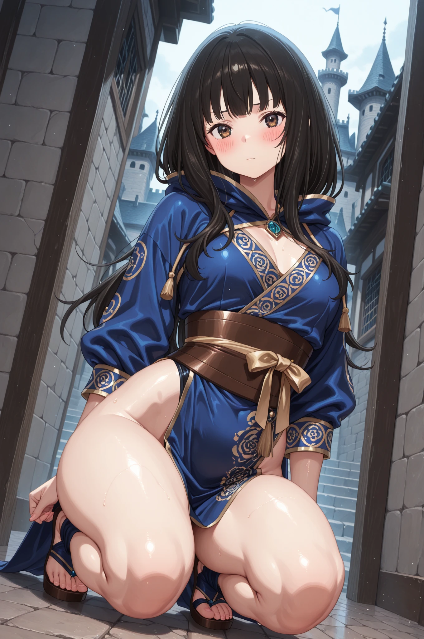 (Browsing Caution:1.2)、(masterpiece, highest quality), Intricate details,(summer、train)、(Black Hair)
One Woman、(Clothes get torn)、(20-year-old female), (Torn Suit)、(cry、shout、run away、The stick enters the crotch、Clear liquid comes out of the crotch)
Bearded Man, surrounded by Three Men, Scared, Think carefully, dark,Blood,(Three Men)、A man grabs her waist、Bearded Manが胸をつかむ、Young man hugging、Bearded Manが腕をつかむ、Grab the leg、Man and woman Have sex、M-shaped foot、(cry、His penis goes between my legs)、With sword、Holding a stick、Fight、Tying your hands、Tie your chest with rope、Prisoner、Imprisonment、(Excessive 、Cum on body:1.2、Cum in pussy)、(Old man licking)、(hug、Touching the chest)、((Browsing Caution),(1 male and 1 female,Have sex),(Top girl,Straddle)、(Crucifixion、Cross、ロープでTying your hands、Hands behind back)、(Man licking breasts:1.2)