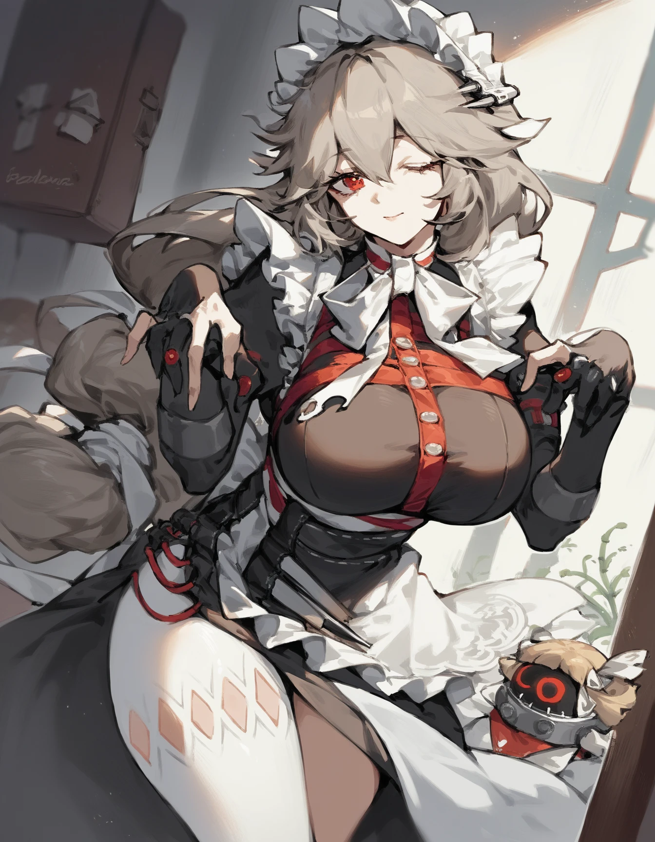 Black cat、Furry、Furry、Scalpel、Pussy、Nipples、Very large breasts