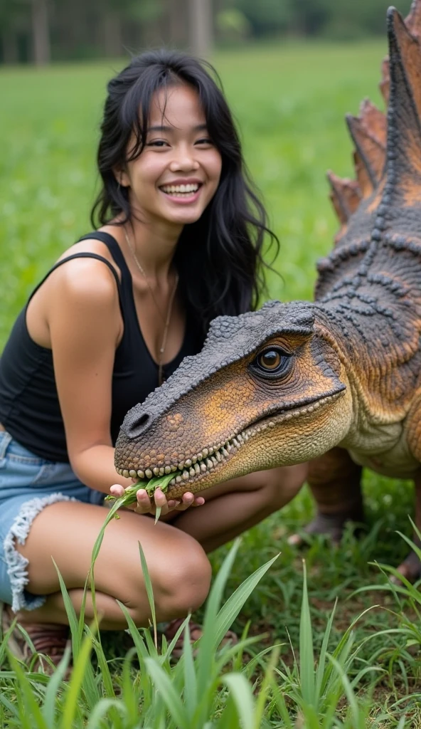 full body,photo of a 18 year old girl,riding on a oversized lizard,happy,looking at viewer,ray tracing,detail shadow,shot on Fujifilm X-T4,85mm f1.2,sharp focus,depth of field,blurry background,bokeh,lens flare,motion blur,<lora:add_detail:1>,