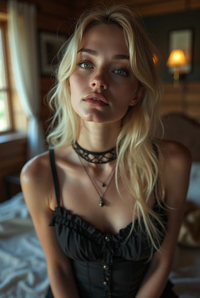 1 very young looking skinny German teen girl in shot posing , very slim tight skinny super model bod, legal but she looks 16y, blond long professional hairstyle, in a high school teen bedroom, wearing a sexy  black mesh shirt  teen luxury escort top and string tied thong with hoops, and wearing teen escort nylon stockings fashion, Snake jewelery, very toned abs with navel piercing, 16 y face and body, legs spread on table, blushing, high school babysitter teen,  high school babysitter teen, tattoos, high school teen princess, smiling teen face, long legs, 2:3, AuPair teen, smiling teen face, long legs, 2:3, smiling teen face