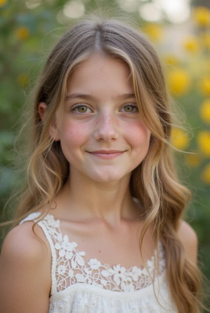 10 year old white girl, doing a cute pose 