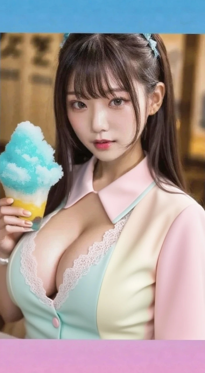 (Best quality, tmasterpiece:1.2), (abstract backgrounds:1.3), (s fractal art:1.1), (tangled:1.2), (humongous large breast:1.2), actual, , humongous large breast, humongous large breast臀部, thicc, legs long, Thigh thick, Fair skin, Red fluttering face, greasy, Porcelain-like skin, Pink the  bikini，Mini bikini, Microbikini, Brown hair, (updo hair:1.2), largeeyes, 二重まぶた, Beutiful women, ssmile, eyeslashes, The face is very detailed, Put your arms behind your head, crouched, , Japan goddess, Japanese actressl, model in Japan, (Lots of colors:1.4), (ear nipple ring), (Sweets and snacks:1.2), (Cupcakes:1.2), (Cookies:1.2), ( cream:1.2), (those fruits;1.2), baby doll, (Colorful:1.1), (Irridescent color:1.2),huge breasts， smile，necklace，earrings，crouched着，moon，stars