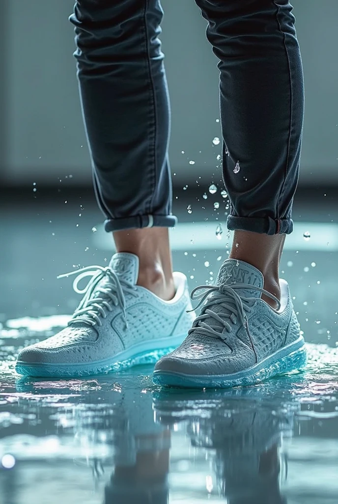 a (watercd:1.2, brightness, transparent:1.3) shoes, (abstract:1.3), (solo:1.2), water drop, dropping, <lora:watercd-000013:1.0>, no humans, high quality, masterpiece, realistic, photorealistic, (outdoors, on the surface of the water, the water splashed in all directions, full body, lens flare, blurry, dof),