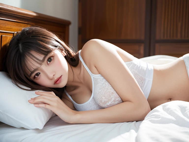(Highest quality、In 8K、masterpiece))Beautiful Japan, Long legs, Long eyelashes, Sharp focus, Beautiful woman with perfect figure, thin , whole body,belly button,Beautiful feet ,(Pay attention to more than the thighs),((Black-haired、Huge ,Red lipstick,)), (good、tight skinny jeans 、Low rise), (Random sexy poses:1.3), ((Night city view、Room by the window、Lying in bed)), Highly detailed face and skin texture, Beautiful and exquisite, double eyelid、Arms crossed、5Proper hands with fingers、Beautiful Fingers Information