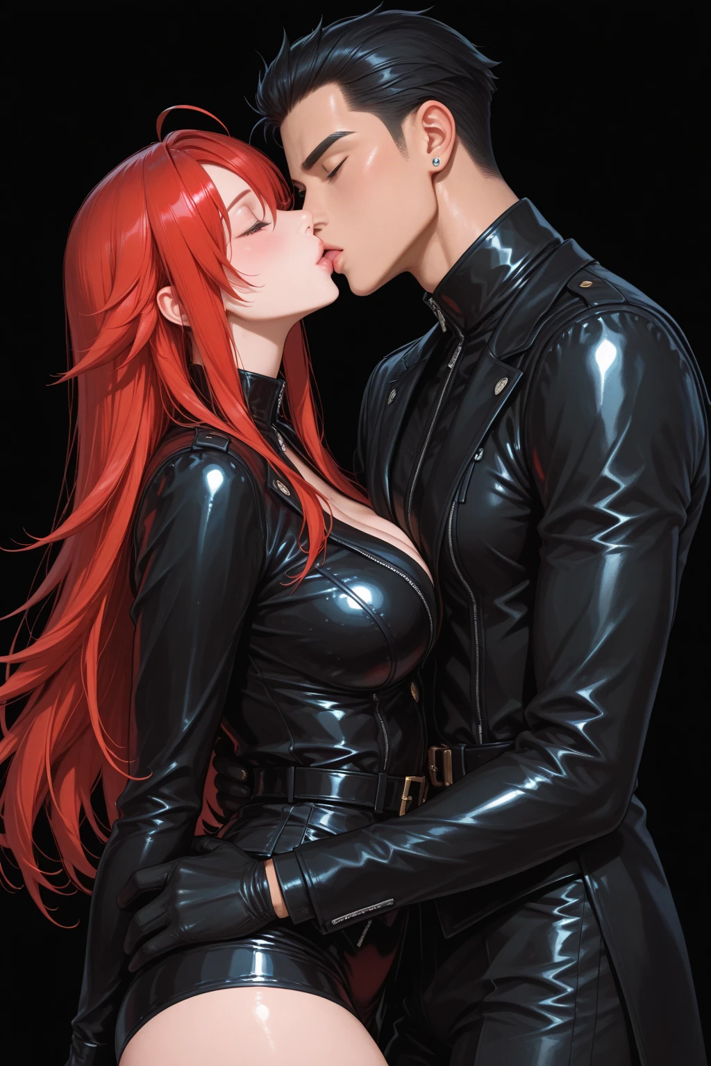 (best quality, 4k, 8k, high resolution, masterpiece:1.2), over-detailed, (realistic, photorealistic, photorealistic-realistic:1.37), intimate, frank, exciting, unbridled emotions, deep connection, smooth movements, moans, sweaty bodies, ecstatic pleasure, pleasure-filled expressions, skin-to-skin contact, seductive eye contact, prominent muscles, lustful desires, electrifying chemistry, undressing, passionate hugs, teasing whispers, gentle touches, captivating gaze, orgasmic bliss, delightful beauty, intertwined limbs, seductive atmosphere, lustful energy, bright colors, soft lighting, artistically composed, desirable curves, irresistible charm, undeniable attractiveness, pleasure-inducing poses, a guy makes love to a girl, missionary standing pose, A girl in a short skirt sits on a table (skirt up), The girl wraps her legs around the guy's waist and radiates passion and bliss, gentle hugs, excitement, In a fit of passion, almost all clothes are removed, the dick is already in the pussy, they merge in love ecstasy, Juice flows from the pussy, The girl throws her head back in bliss, Her long hair hangs down, No one has fucked her like that before.