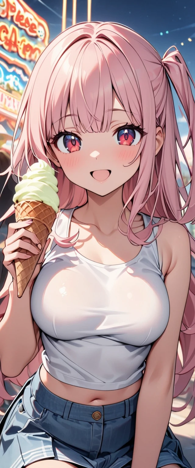 Girl with pink hair, long double-tailed hairstyle, ((small pink bushy eyebrows)),naked, lolicon (Zankuro) drawing style by zankuro artist, ザンクロー style, image uploaded to R34, girl sucking penis cum bubbling out her mouth, in a street, girl giving a deepthroat blowjob to male, multiple vignettes