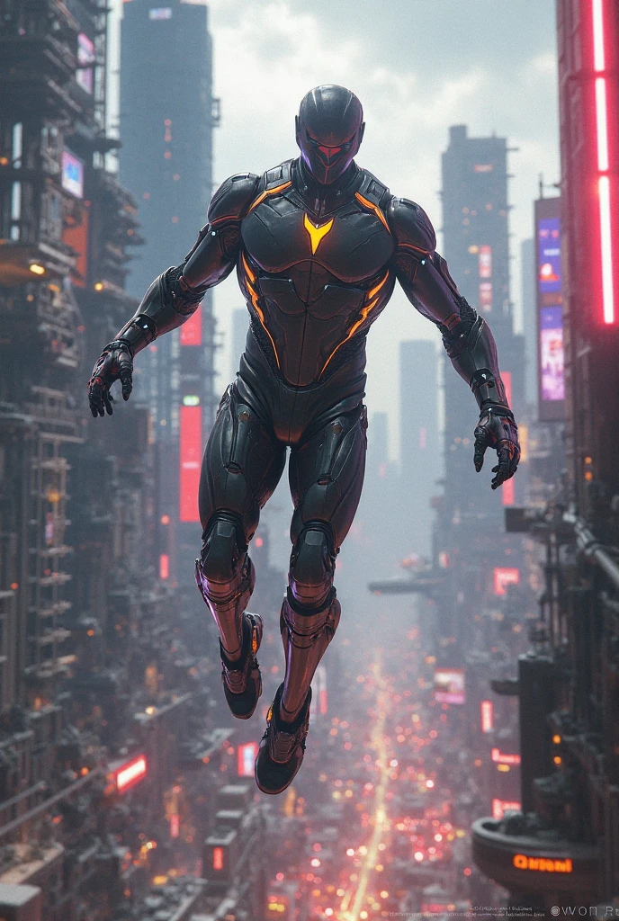 Get ready to witness the merging of the worlds of Spider-Man mixed with green goblin and Cyberpunk in one breathtaking image. Nesta obra-prima visual em 8K, You will be transported to a futuristic and dystopian environment, where the iconic Marvel hero gets a new look. O Homem-Aranha surge em uma paisagem urbana imponente, dominated by gigantic skyscrapers and holographic advertisements that shine brightly. The neon lights reflect off his cybernetic armor, creating a striking contrast between the hero's characteristic red and blue and the oppressive darkness of the environment. Seu traje, remodelado para se adequar ao estilo Cyberpunk, features metallic details and futuristic lines, combining functionality and futuristic aesthetics. The advanced fabric, adornado com circuitos luminosos, it seems to pulsate with electronic energy as Spider-Man prepares to face the challenges of this chaotic world. The surrounding city is full of characteristic elements of the Cyberpunk style, como carros voadores, cyber implan
