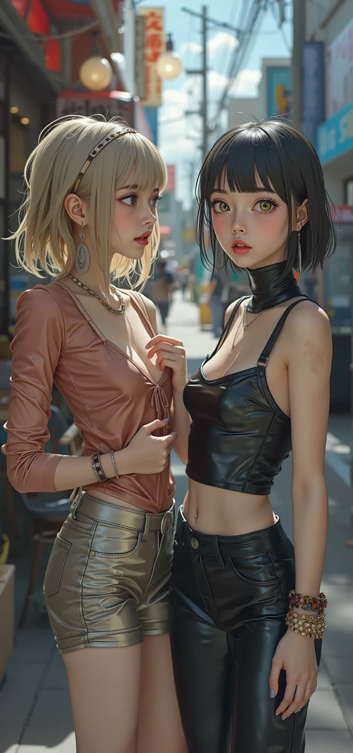 (highest qualityr)), ((obra maestra)),、((2 girls:1.5)) , ((kissing:1.4)), Resultado del tono、mujer adulta、 ((Tiro de panty:1.5))、En pie piernas abiertas、lift skirt 、rubio、ojos verdes、(Cum en desbordamientos :1.5)、 small 、sobbing tears、(Tanga:1.0)、 Rodillas altas blanco、( en vaginal:1.3)、 en la boca、(Underboob,show off nipple:1.0)、muchos estudiantes alrededor、 Enfoque bajo vista、NSFW, realista, obra maestra, VERY crowded subway train interior detailed scenario, VERY crowded subway train interior detailed background, Mini falda sexy, (fear expression), cara sonrojada, Attractive man groped woman 1 from behind,(((Hombre atractivo presionyo su pecho sobre la mujer 1 espalda))) y (((holding her waist behind her))) (no panties:1.3), (topless:1.4),
