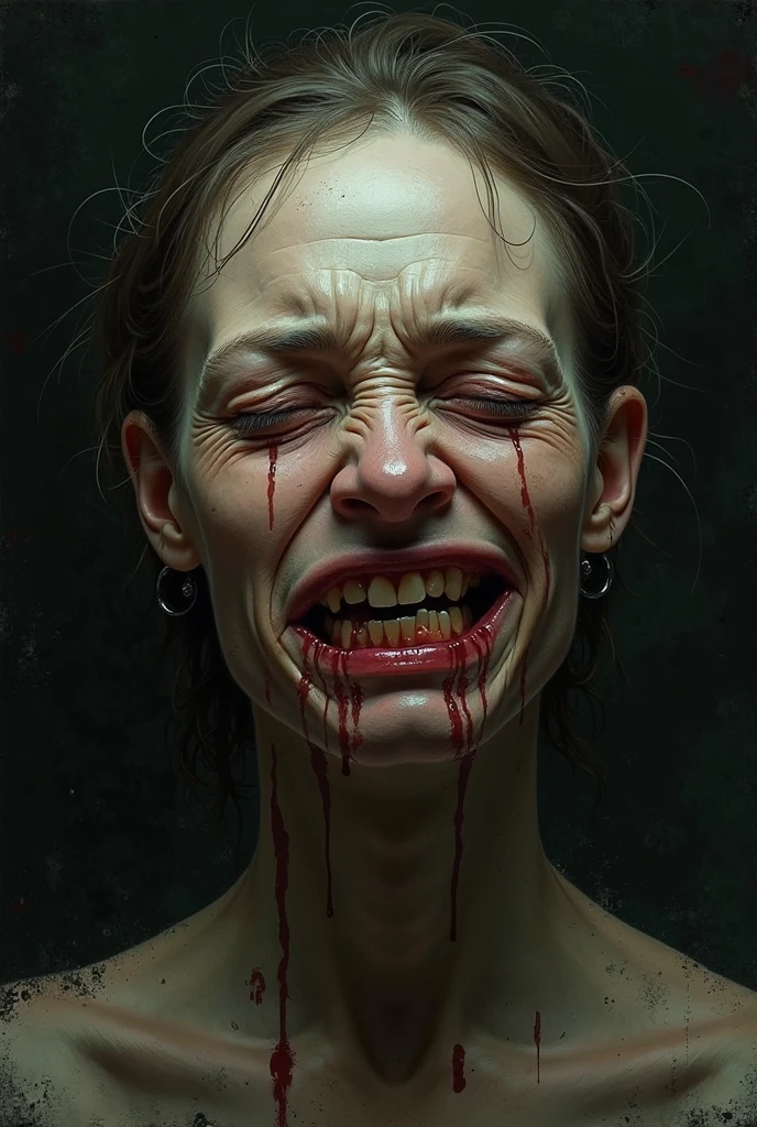horrorpaper 3d face of --terror 300 by Greg Simkins and by Gerald Brom, signed "amf101fma", tilted horizon , Abstract Expressionism but extremely beautiful,smooth crisp (intricate details, masterpiece, best quality ,Abstract Expressionism art, High contrast, minimalistic, colorful, stark, dramatic, look at me, dynamic pose, in the style of nicola samori, looking at viewer, tri-x xray film