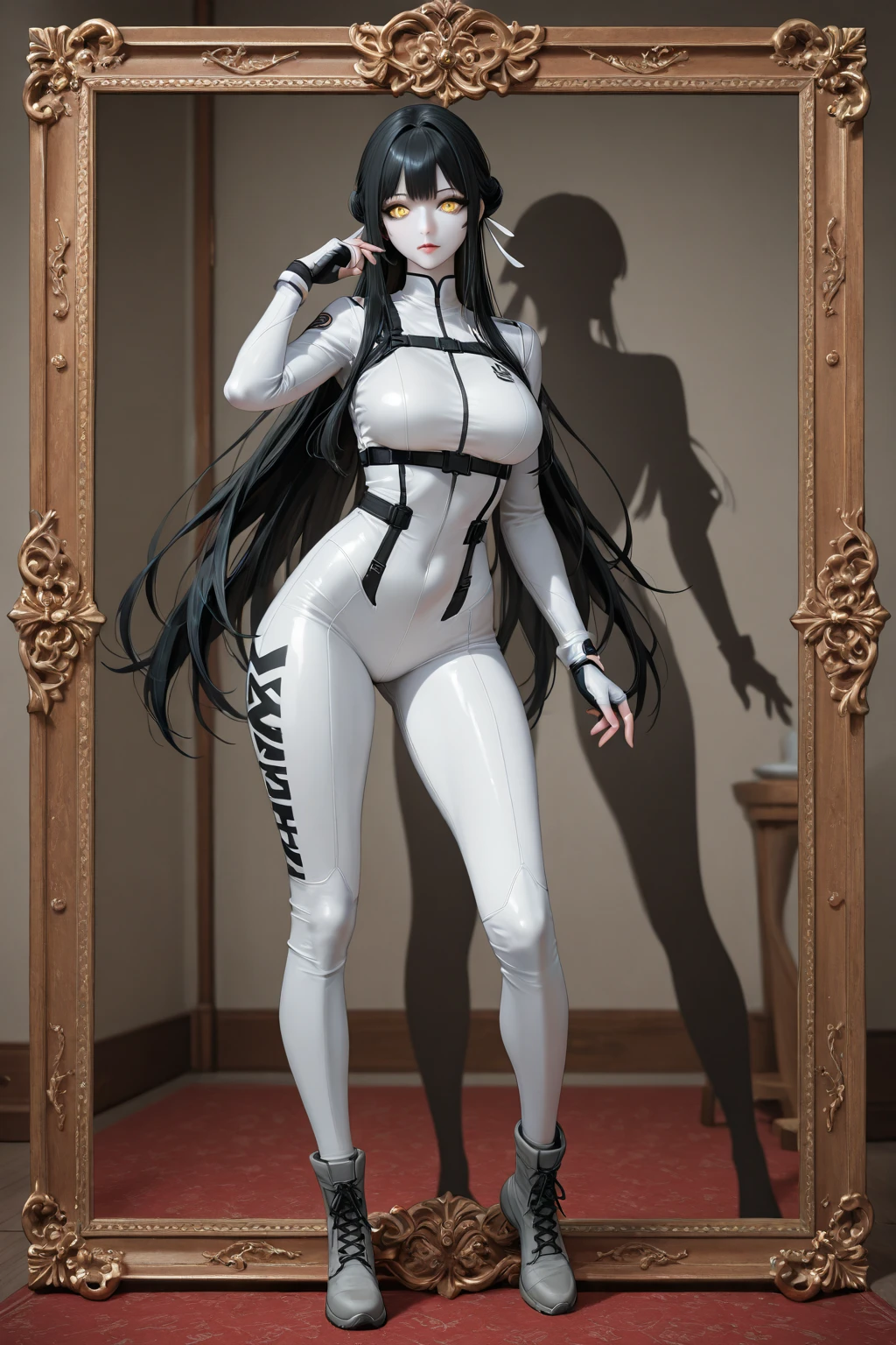((highest quality)), ((masterpiece)), ((surreal)), ((full body suit)) , universe、10 years old、black hair twintails、shiny costume、Ultraman Suit、Thin satin fabric、smooth luxury fabric、Satin cloak、super shiny fabric),highly detailed brown eyes,super detailed human face,highly detailed teeth,leather gloves headphones)、(Inside the universe ship)、, (((camel toe, white type, white))), ((10 years old Japanese girl,Too young looking, gentle smile, ))