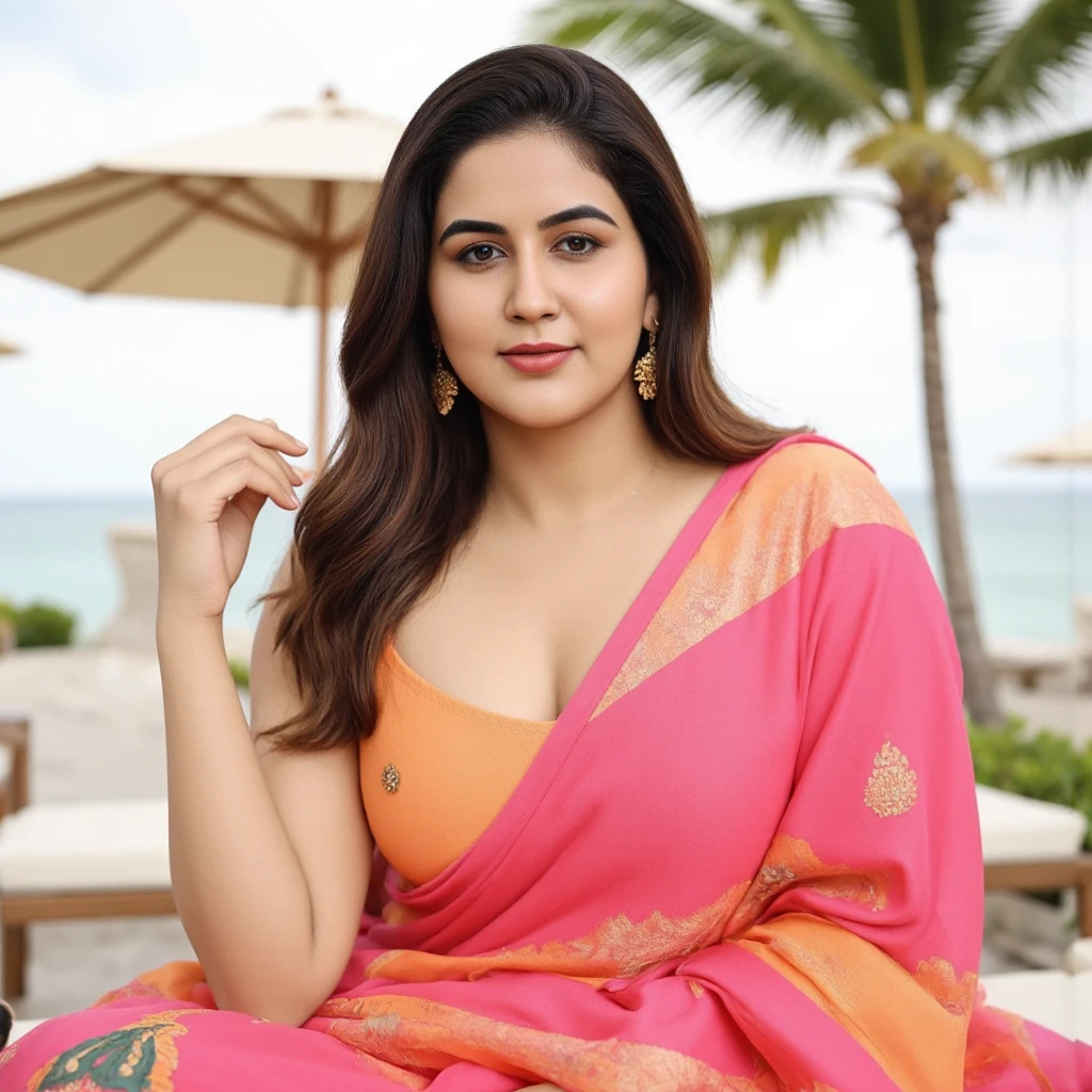 Foto RAW, photorealistic, photography, full body shot, master shot, perfect eyes, goddess like beauty, pierced eyes, perfect thick chubby mallu Desi aunty bhabhi, Wearing a Stanapatta, a chest-band.Saree model, model Photography, Indian saree shoot, Indian traditional wear advertising photography, traditional wear brand shoot, face of Indian actress Sonakshi Sinha, masterpiece, realistic, realism, incredible details,  pleasure, photorealism, detailed skin, skin pores, high contrast, photorealistic Artstation 8k HD digital art trend of high definition and detailed realistic skin texture, ultra detail, realistic skin texture, armature, best quality, ultra high definition, (photorealistic:1.4),, high resolution, detail, raw photo, sweat, Re sharp, by Lee Jefferies Nikon D850 Film Stock Photo 4 Kodak Portra 400 Camera F1.6 Lens Rich Color Ultra Real Realistic Realistic Textures Dramatic Lighting Unreal Engine Trending at Art Station Cinestill 800,(pele altamente detalhada: 1.2), 8k UHD, DSLR, soft-lighting, alta qualidade, grain of film, Fujifilm XT3,she didn't like to wear blouse or bra, she is happy to wear only saree, she hates blouse or bra, detailed hairy armpits, hyper realistic skin, skin pores, sweat, veins, 