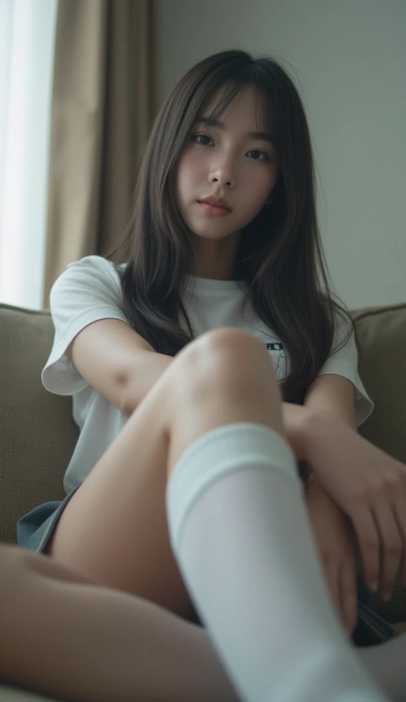 ((highest quality)), ((masterpiece)), (be familiar with),perfect face, 5th grade elementary school student、I can see the anus、There are many spectators、bottomless、surprised expression、classroom、Wiping、Angle from below the crotch、topless
