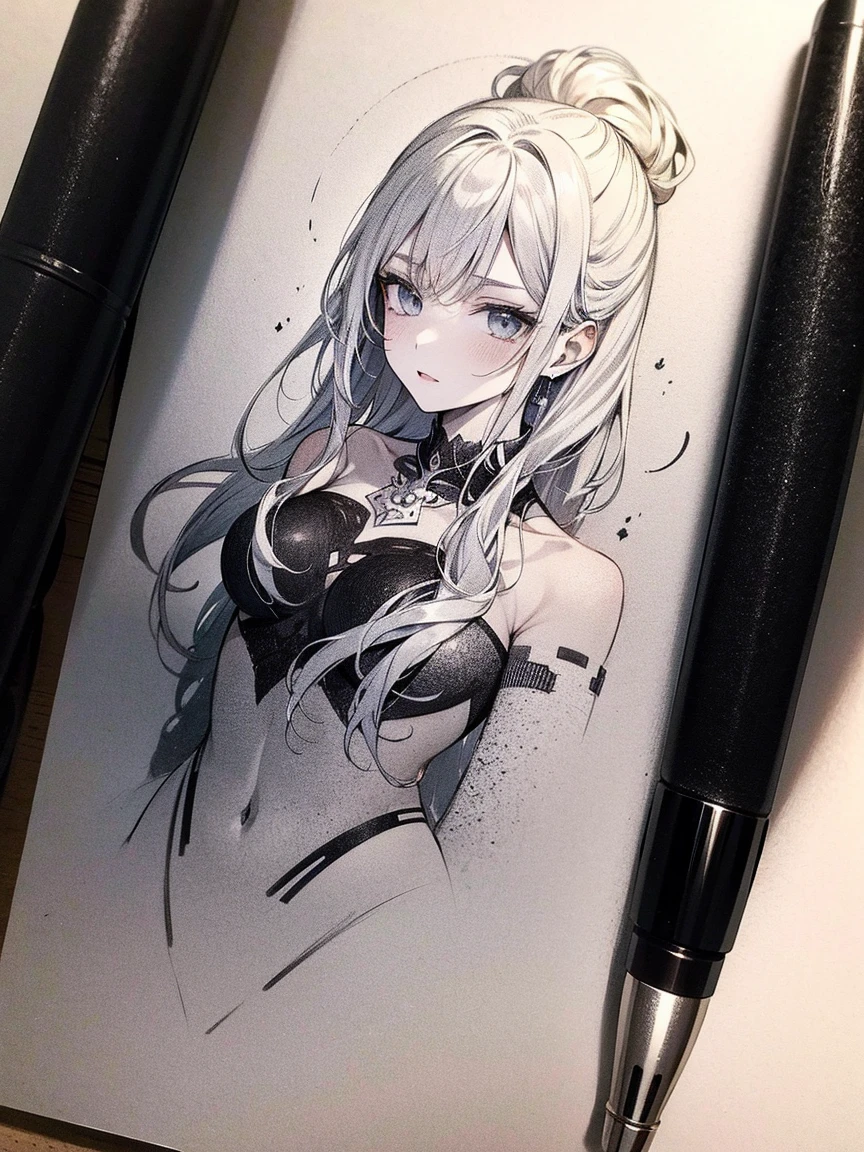 (obra-prima, melhor qualidade), detalhes intrincados, karma dark dragon, sketchfab, desenho, pencil draw, preto e branco, manga, pencil draw, shadow overlay