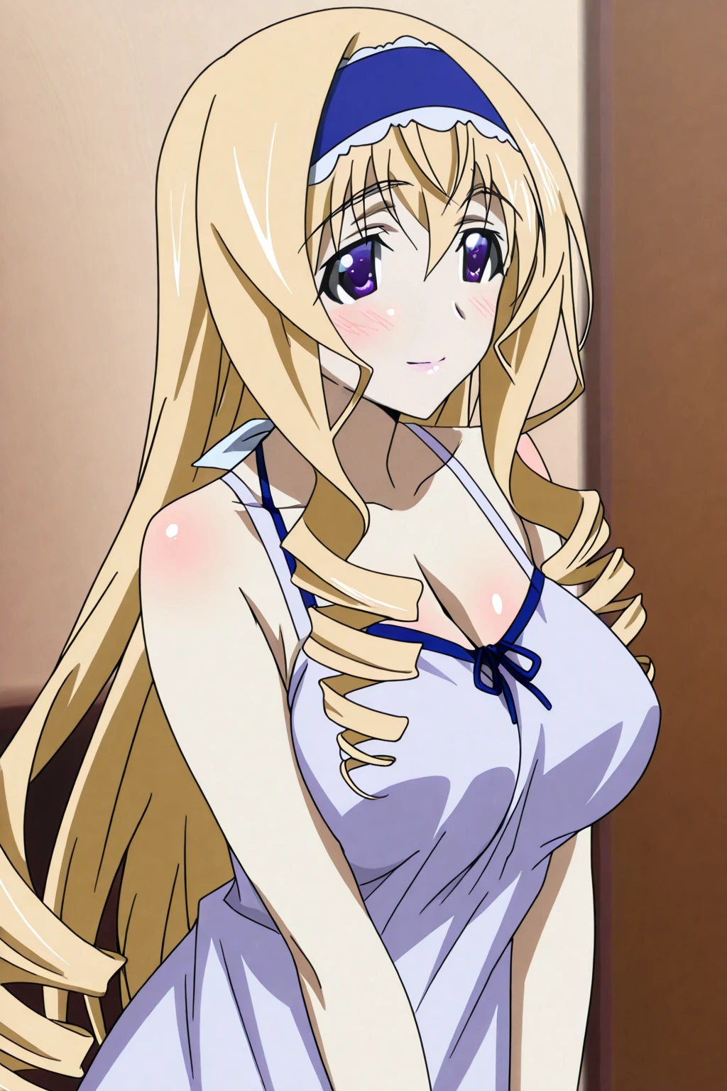 1 girl, asia, highs chool dxd, provocative pose, blushing tight white dress, restaurant stage