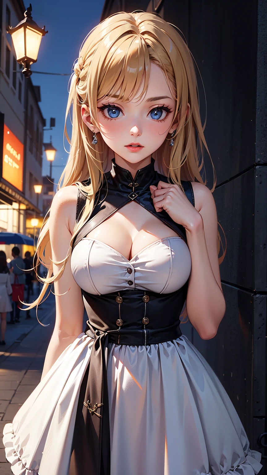 (Thin type:1.5),(large breasts),(random hairstyle:1.2),(Highest image quality, (8K), Ultra-realistic, Best Quality, High quality, High Definition, high quality texture, high detailing, Beautiful detailed, fine detailed, extremely details CG, Detailed texture, realistic representation of face, masterpiece, presence)