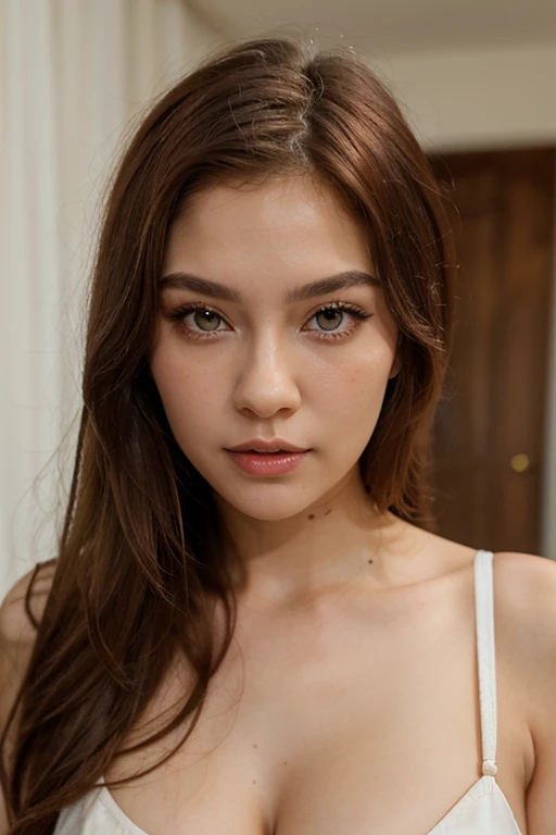 masterpiece, Best Quality, Ultra-detailed, finely detail, hight resolution, Perfect dynamic composition, Beautiful detailed eyes, ((Best quality, 8k, whole body, Masterpiece :1.3)), Sharp focus :1.2, A pretty woman with perfect figure :1.4, Slender abs :1.2, ((Dark brown hair, E-cup of breasts :1.4)), City street:1.2, Highly detailed face and skin texture, Detailed eyes, Double eyelid, white skin, enhanced tits tufts, (A hyper-realistic), (highly detailed), A smile, natural breasts, soft areolas, Puffy areolas, puffy nipples, detailed areolas, detailed nipples, light colored areolas, light colored nipples, full body, sexy pose, topless