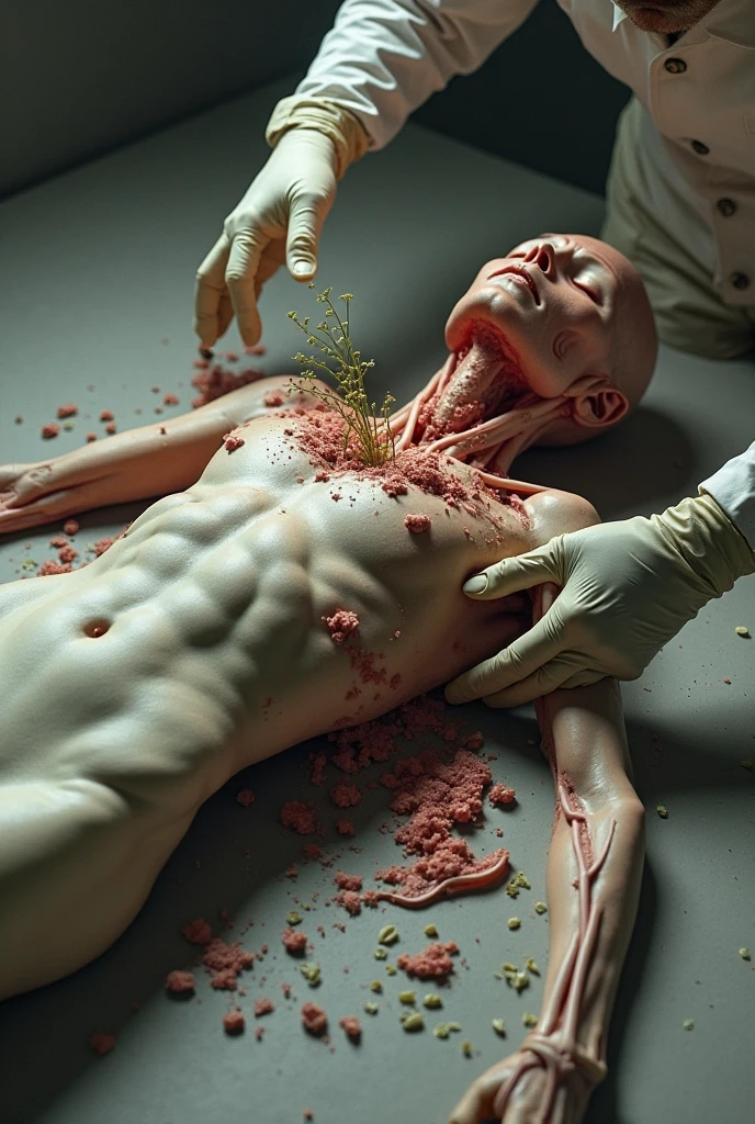 acupuncture model with needles on the back