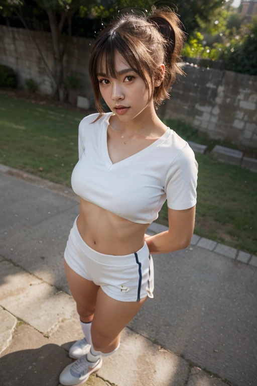 majicMIX Real、(Raw photography:1.2)、(Photorealsitic:1.4), Beautiful details and delicate facial beauty, ((Panties are visible))(pantie shot), piercings, Beautiful detail eyes with eyelashes, Huge file size, Ultra-detailed, High resolution, Transcendent beauty top-quality、masterpiece、(Japan Girls' High School Tennis Uniform))、Very detailed expression, finely detail, extra detailed face、Movie Lighting、20year old girl, (((Crying face、sob、Sobbing is leaking、With a slightly disgusting face)))、front facing、Under dynamic porcelain, (up skirt:1.5), (Tennis Pleated Skirt:1.5)、polo shirts, Sexy upper eyes, (Small white panties:1.5), (low rise:1.5), (Black short hair:1.5), (Fit body:1.5), (Slim legs:1.5), (Side String Mini Panties:1.5), (ウェットpolo shirts:1.5), (No bra:1.5), (NSFW:1.2), (Wide open crotch:1.2), (wet panty:1.5), (Stick your butt out and turn around:1.5), (Lift the skirt to show your buttocks:1.5), (Skin color seen through panties:1.4), (Wind), (Skin color seen through panties:1.4), (hip focus:1.3), (Show hip line), From below、Thin leg、big butts、Natural skin、bob cuts、evening、(Crouch)