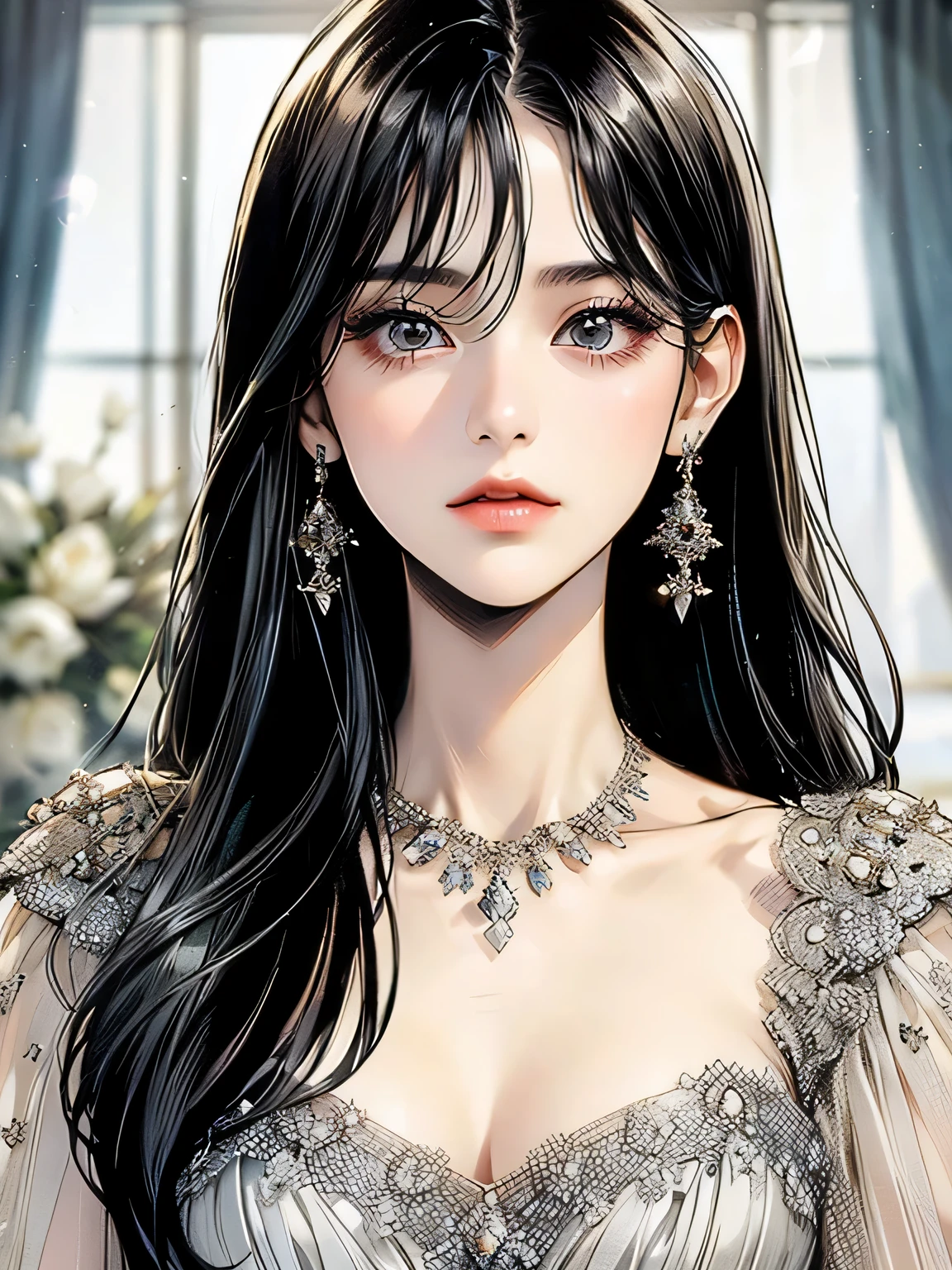 ((Highest quality)),(超High resolution),(Very detailed),(Detailed Description),((The best CG)),(masterpiece),Ultra-detailed art、(Highest quality、8k、32K、masterpiece)、(Realistic)、(Realistic:1.2)、(High resolution)、Very detailed、Very beautiful face and eyes、1 female、((:1.3))、Tight waist、Delicate body、(Highest quality、Attention to detail、Rich skin detail)、(Highest quality、8k、Oil paints:1.2)、Very detailed、(Realistic、Realistic:1.37)、Bright colors、