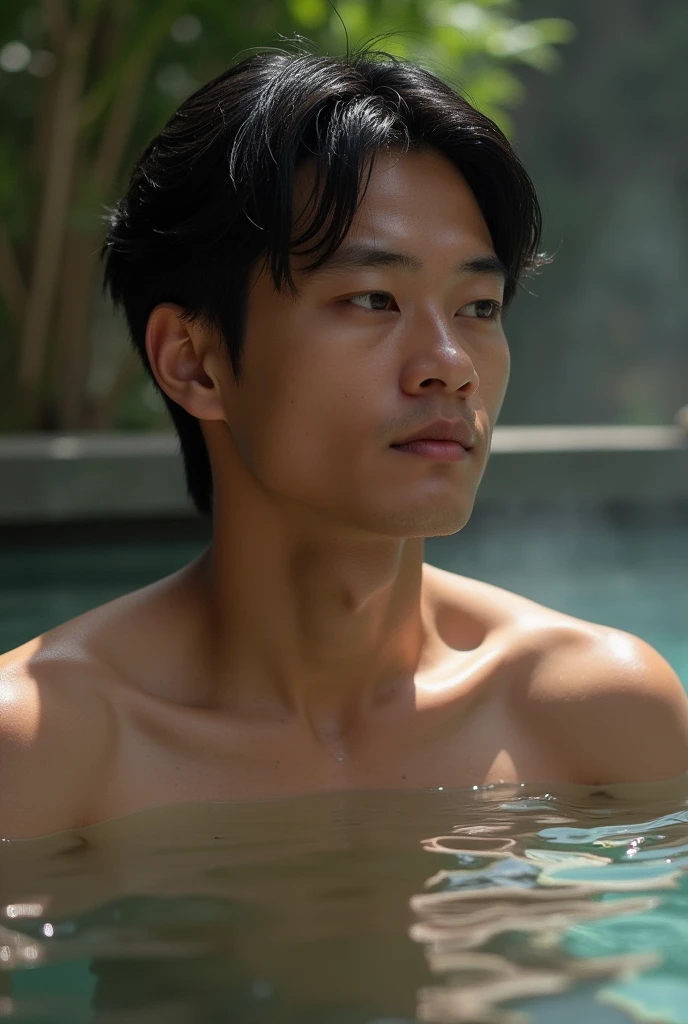BTS&#39;s Jin in the pool、Completely ?????、Full nudity、erection、Completely ?????、Huge penis、?????