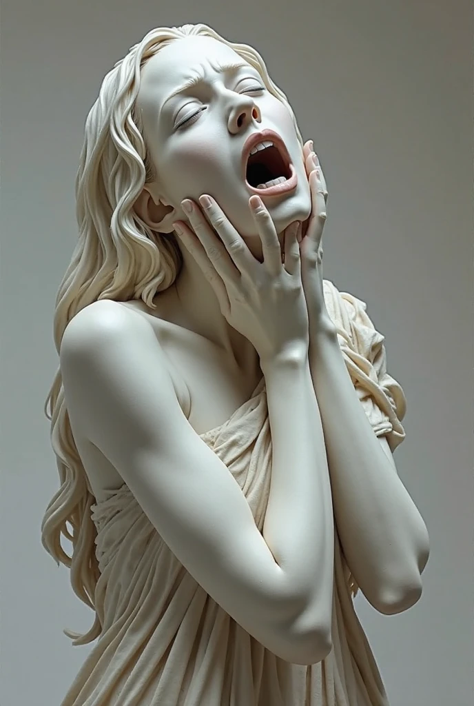 score_9, score_8_up, score_7_up, score_6_up, score_5_up, score_4_up, source_anime,  Statue, vampire, standing, fangs, open mouth, arms up