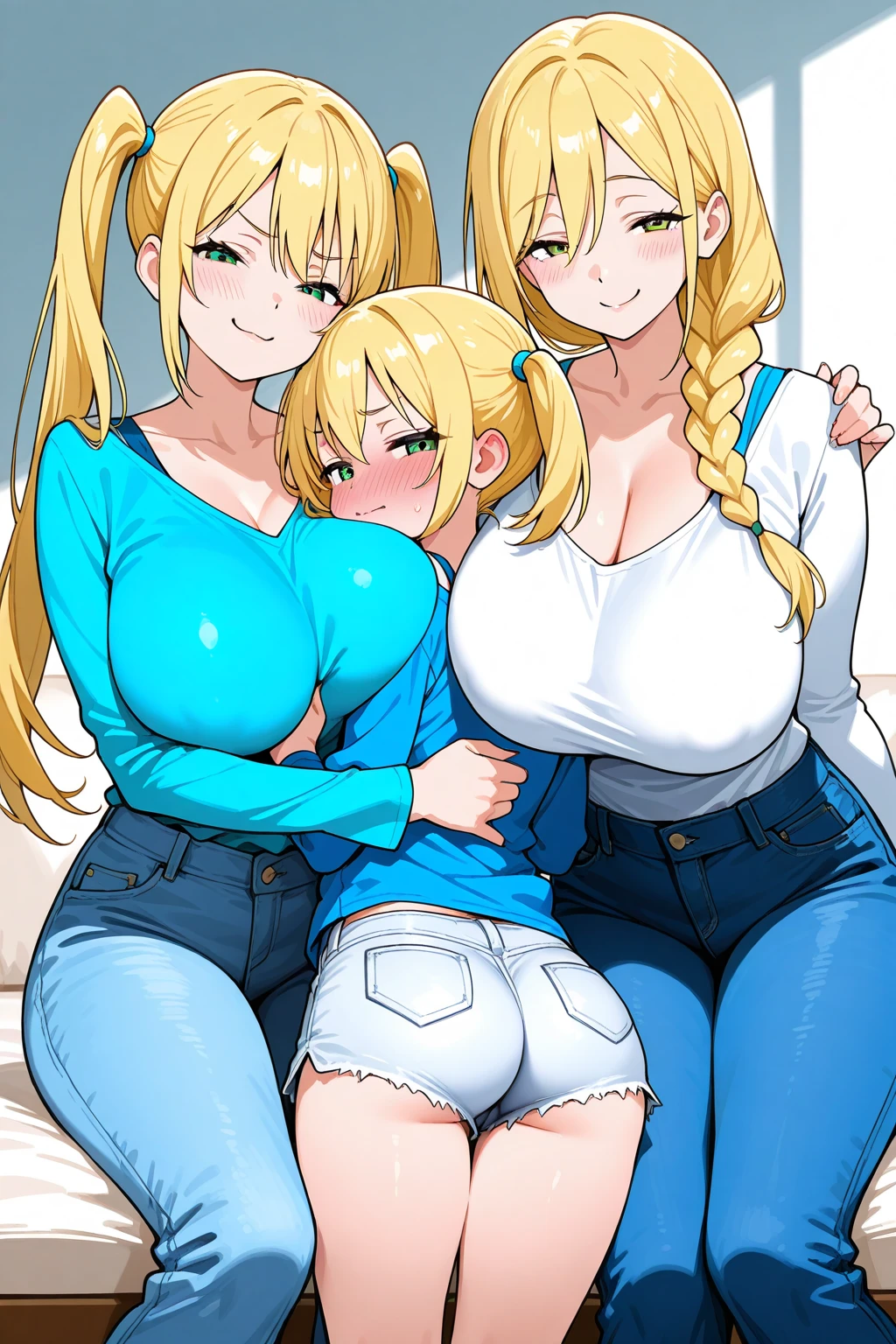 Tsunade Senju, 1 girl, ((bimbo))), long blond hair, puffy lips, painted lips, thick lips, wide hips, thick thighs, huge ass, screaming , enormous huge natural breasts, mature mom, white bra, in my bed, kissing another woman, huge bloated overflowing saggy beach ball panties about to burst. enormous diaper filling up more and more and more, diaper growing bigger and bigger and bigger to 30x size, diaper sagging to the floor, filling up across the room