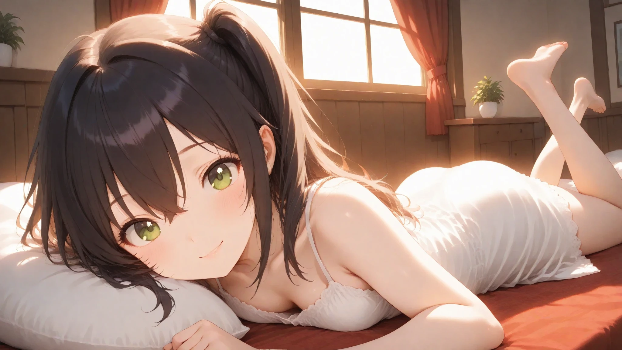 (((white coat))),open coat,(bikini), ((purple suit)),bikini dress,((black hair)),lying on sand,(((anime fine details portrait of kyaru, a delicate girl from princess connect re dive,)),(extremely delicate and beautiful), best quality, official art, headpiece, global illumination, soft shadow, super detailed, realistic lighting, grand scene, 4k, complicated background, super detailed background, more detailed, rich detailed,light smile,(((blush))),cat ears, fluffy ears,extremely detailed cg unity 8k wallpaper,(focus-on:1.1),(1 girl),full body,beach,long (sliver) hair glows,green eyes,multicolored hair,twintails,(long hair ),bowl cut,{{{{black hair }}},white stripe on hair, streaked_hair,glowing hair,ribbon, green eyes, ferocious eyes, very brilliant eyes, beautiful detailed eyes, shiny eyes, gradient eyes, small breasts, coquettish,full body,(forbidden eyes), tsundere, japanese illustration,beach background, anime, masterpiece, {full body}, extremely detailed cg unity 8k wallpaper, by baisi-shaonian