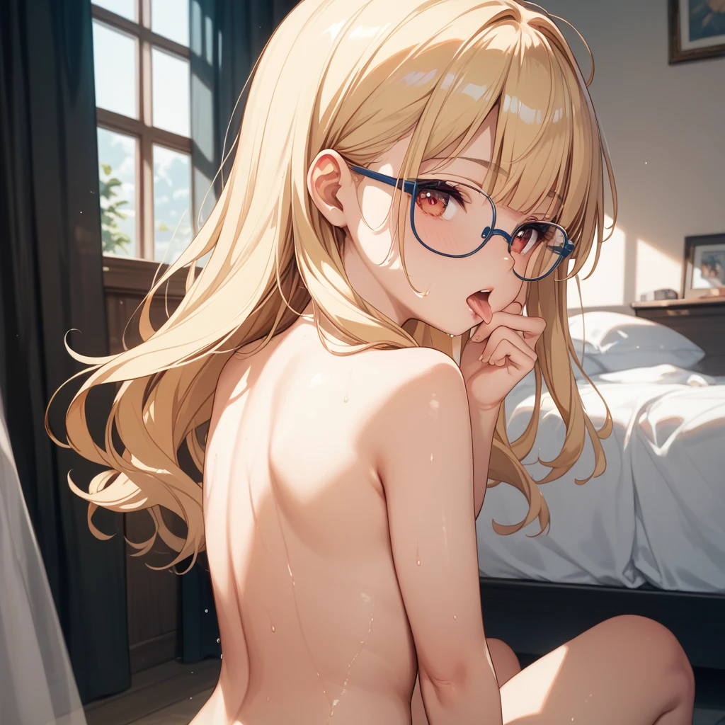 (((night,真night中))),(whole body),(((Cinema Lighting))),((Perfect Anatomy:1.2,Realistic:1.3,RAW Photos:1.3,masterpiece、Highest quality、Ultra - High resolution、High resolution、Extremely detailed CG、8k)),((attractive way to sit)),1 female,alone,1、High school girl beautiful girl,Japanese,((Beautiful and elegant face and eyes:1.2,Big beautiful eyes:1.0,)),(Bright Eyes),((Beautiful woman))、((blonde)),Long Hair,(Center parted hair:1.4,amount),Center of chest,((the body is slim)),Small Head:1.3,skinny,(Brown Skin:1.8),((Oily skin,Glowing Skin,Glowing Skin,Sweat:1.4)),((Model pose)),{{{Take off}}},(prostitution),shrine,((Turn your body forward)),Stick out your crotch、(Detailed depiction of the crotch),break,Large Breasts、Completely naked、Nipples