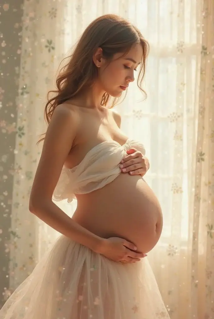 Pregnancy photo, 9 meses,just flowers 