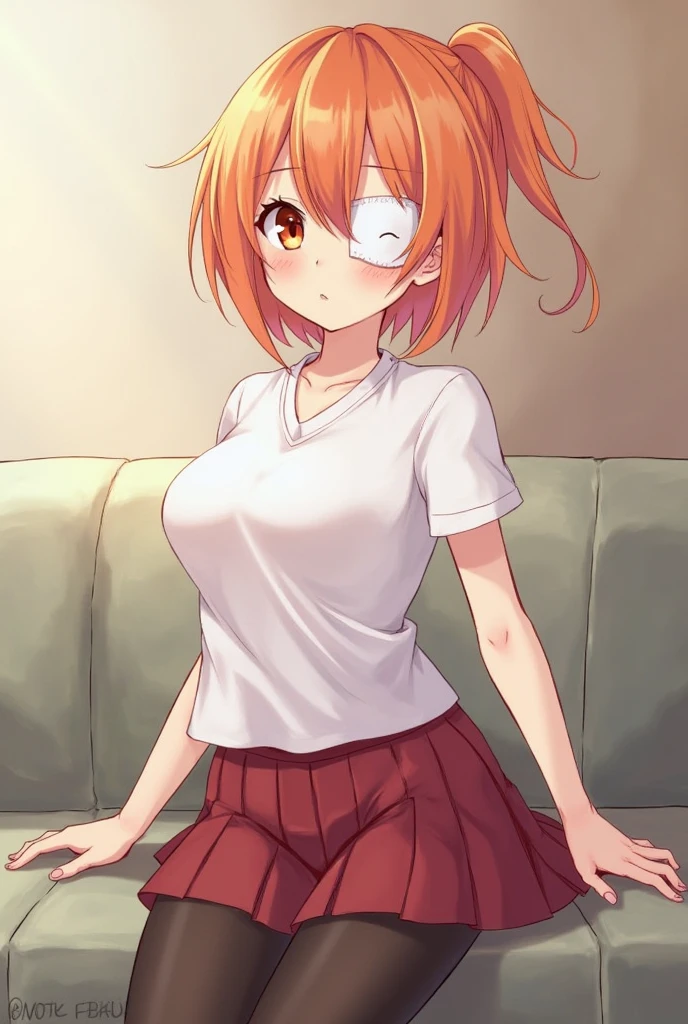 (Highest quality, 8K, masterpiece :1.3),Mrs. Yuigahama,ガハMom, As I expected, my youth romantic comedy is wrong。, One woman,30 years old,Mom,Orange Hair,nsfw,Blowjob,front,Holding a penis in your mouth,Man's lower body