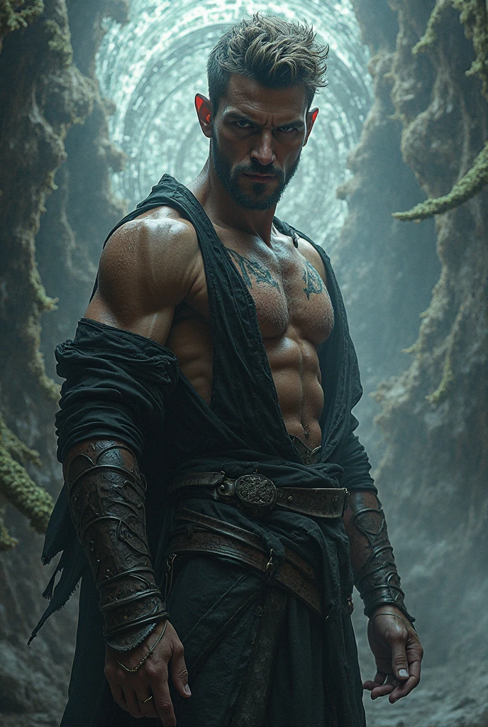 a group !the powers of the underworld on a dark place on earth chris in human form a demon tamer he has charm a strong of the gods in him Hades: 
