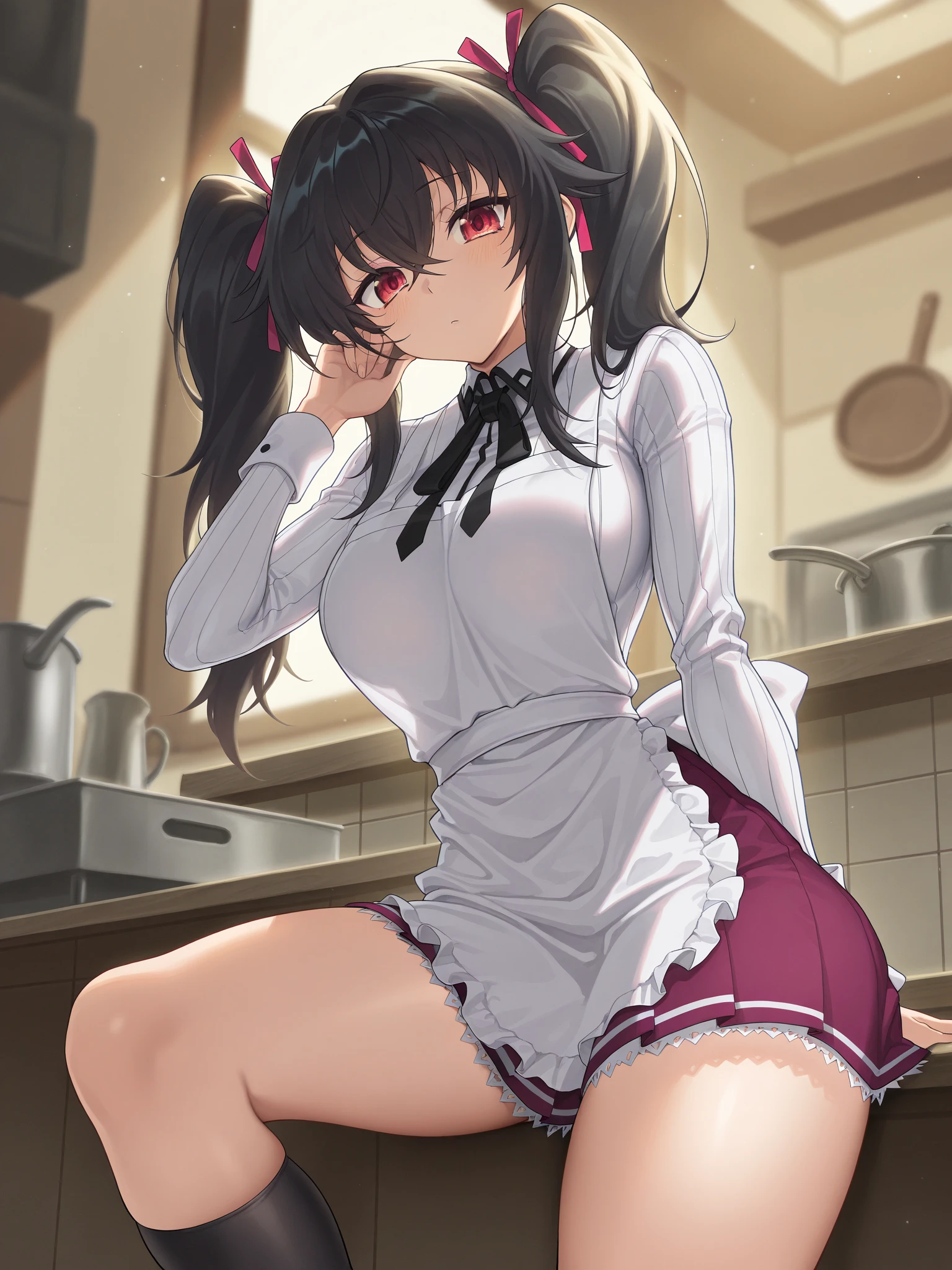 1 young boy, 1 girl, Abdomen, (grab the ass), ((lace bra)), blush, breastsout, doggystyle,  hetero, , tabletop, sex, Inside the house, Lens flare, janelas, ssmile, suspended motion lines,curved,Kale,hanging breastsout