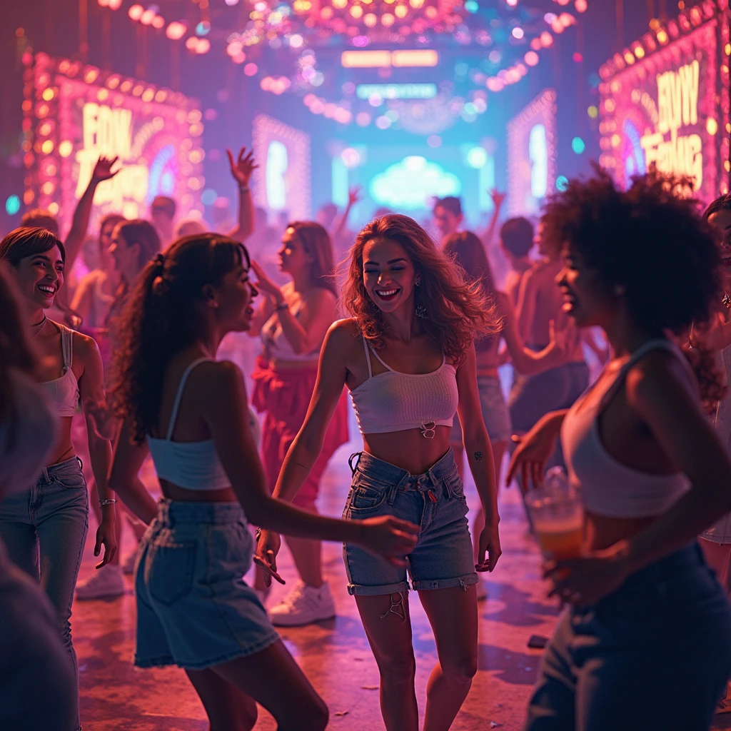 Title Silent Disco, with color and pop style