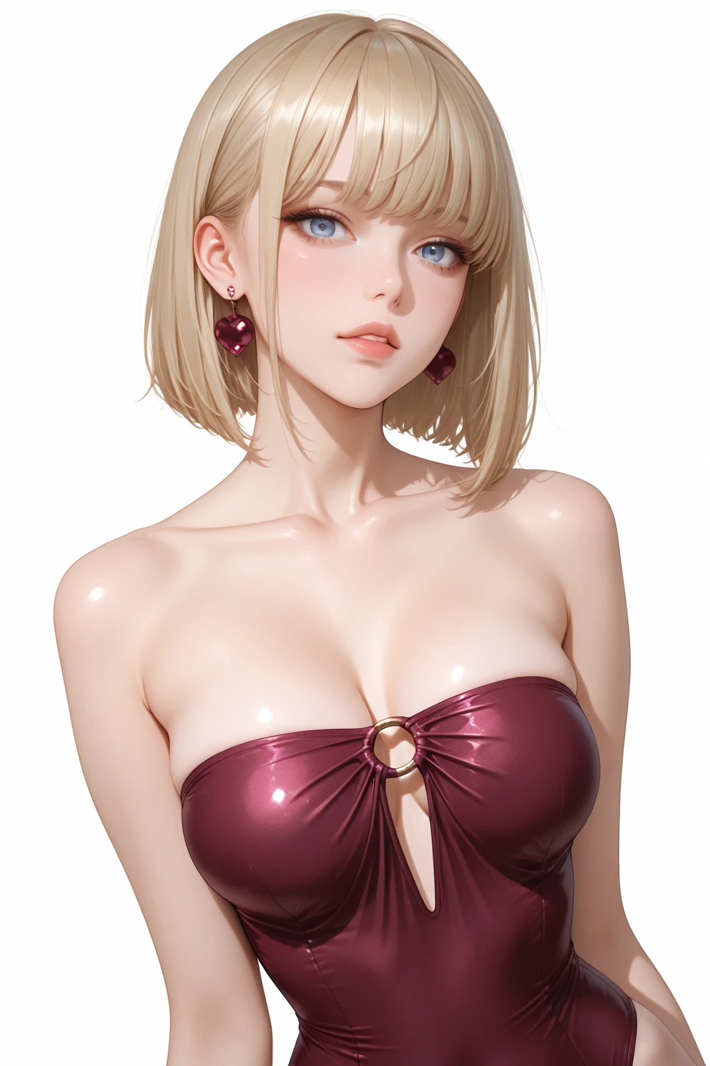 beautiful blonde girl wearing red colour bikini  , ab, long bob, slender --auto --s2