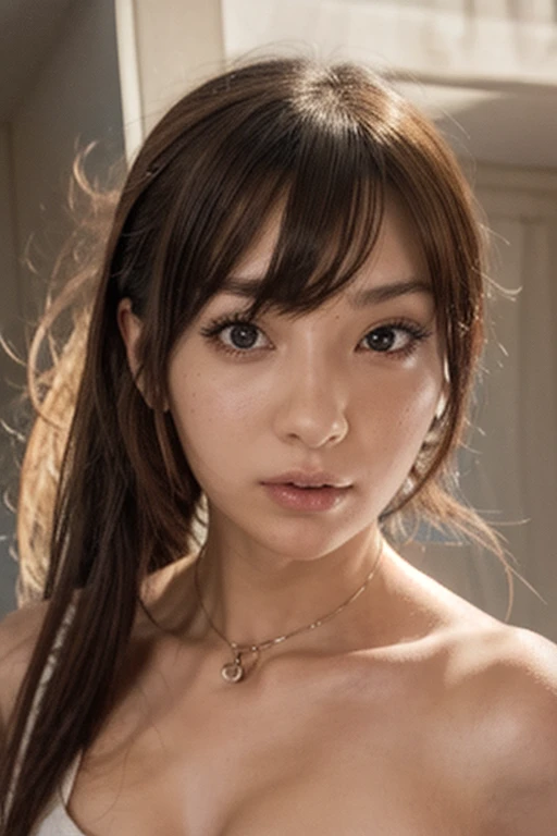 Top Quality, Masterpiece, 8K, Ultra High Definition, (Photorealistic: 1.4), 1 Girl, Beautiful Face, Symmetrical Eyes, Big, Perfect Body Proportions, Singapore Airlines Uniform, Viewer's Look, (Inside the Airplane: 1.2), Front View, Shoulder Jump, Absolute Area (1.3),(NSFW:1.3),(Full Body),(cute face:1.3),(huge breasts:1.3),(high-heels:1.3),(big hips1.3),(medium thighs:1.3),(Random Dresses:1.3),(breasts slightly exposed:1.3),(cleavage of the breast:1.3),(lipgloss:1.3),