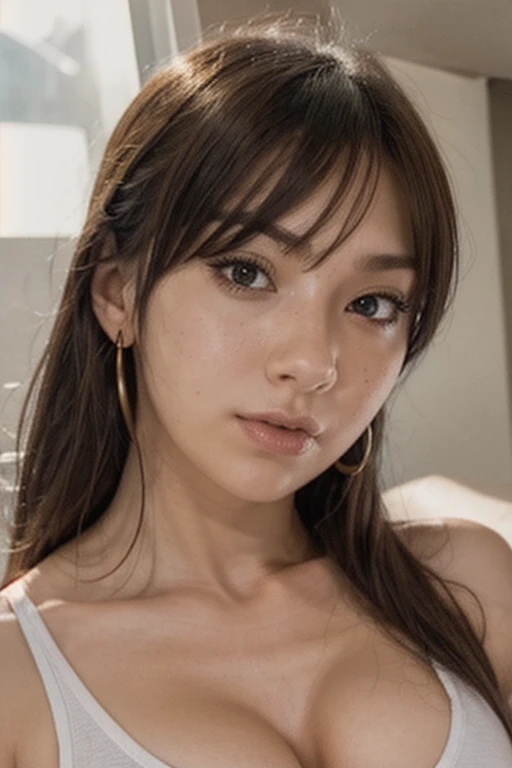 ULZZANG-6500-v1.1, (Kim Kyung-hee, wife of the 13th President of South Korea), portrait of a sexy girl, 1 girl, ((Very beautiful girl)))), ((((Cowboy shot: 1.2))), Freckles (pure skin, realistic eyes and face details), (Dark skin: 1.2), (RAW photo, highest quality), (Realistic, photorealistic: 1.3), Very delicate and beautiful, amazing, fine detail, masterpiece, super detail, high resolution, best illustration, best shadow, depth of field, , long hair, (disheveled hair: 1), (soft lighting: 1.4)))), {{more face}}, detail eyes, (beautiful face), European beauty, k-pop idol, , beautiful 20 year old beautiful girl), glowing eyes: 1.3, glowing lips: 1.3, medium chest: 1.0Watch the viewer, {{Lie down}}, tall woman, in the city, butt in panties, watch the viewer, Sharp Focus, 8k UHD, DSLR, High Quality, Leica M9 35mm, filmg, Hyper Realism, RAW, {Complex Detail}}}, {Best Quality}}, {{Masterpiece}}, Best Quality, Ultra Detail, Ultra High Definition, Highly Detailed Physics Base, High Definition, High Definition, High Quality Textures, Intricate Details, Detailed Textures, Fine Details, Highly Detailed CG, High Quality Shadows, Realistic Representation of Face, Highly Detailed Skin, Skin Details, Slim Waist, Beautiful and Realistic and Detailed Hands and Fingers: 1, Best Ratio 4 Fingers and 1 Thumb, Rim Lighting, {{{Dawn Sunset}}, Sexy Body, Sexy Thighs, (Slim Body(1), Erotica, vivid, bokeh backgrounds, cinematic shots, grain, detail, realistic, beautiful, stunning lighting, stunning reflections, (large breasts: 1.4), (high detail skin texture: 1.2), (narrow waist: 1.2), (huge thighs: 1), in the hotel lobby, (silk dress: 1.2), (off-shoulder: 1), (cleavage: 1), (luxury watches: 1), ( Gold earrings: 1.0), (Gold necklace: 1.0), (thick thighs: 1.4), (wind: 1.4), sexy, gesture to invite a man, perverted woman, (((black and long curly hair)), light smile, (do not wear a hat),